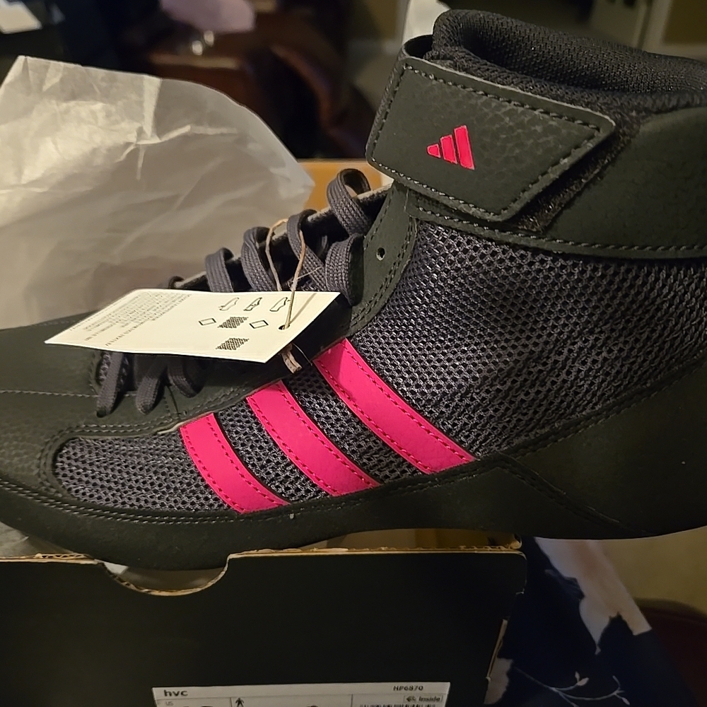 Adidas Black and PINK Wrestling Shoe